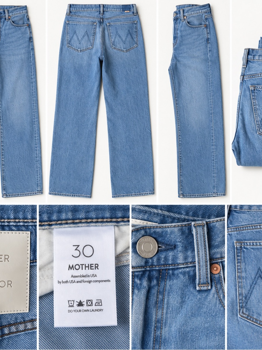 MOTHER Light Blue Straight-Leg Jeans